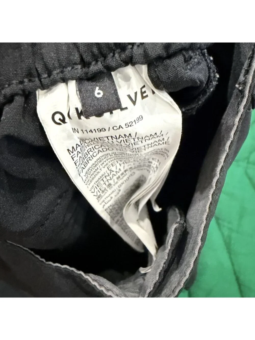 Quiksilver Boy 6 Amphibian Black Short DryFlight Water Repellent Hybrid 4 Way St